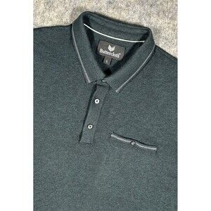 Buttercloth Polo Long Sleeve Shirt Men’s L Green Pullover Stretch Icy Cotton